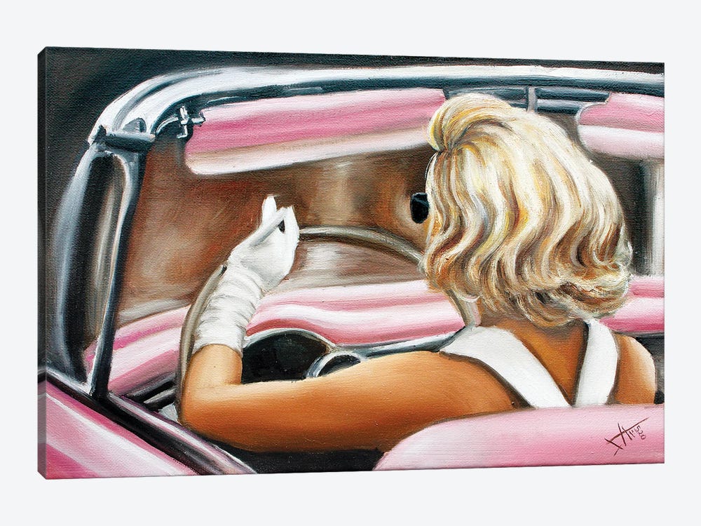 Pink Cadillac by Salma Nasreldin 1-piece Canvas Artwork