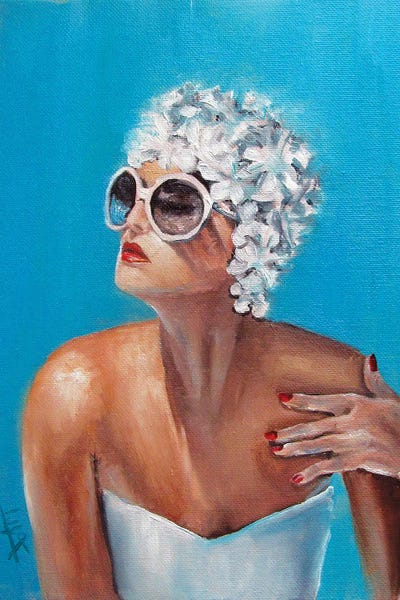 Swim Cap by Salma Nasreldin metal wall art