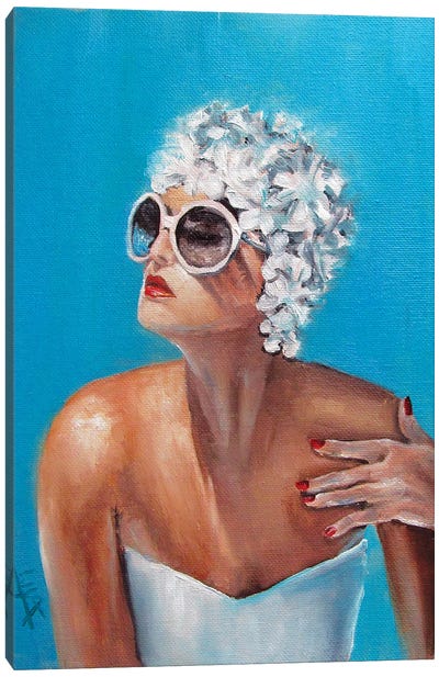 Swim Cap Canvas Art Print - Salma Nasreldin