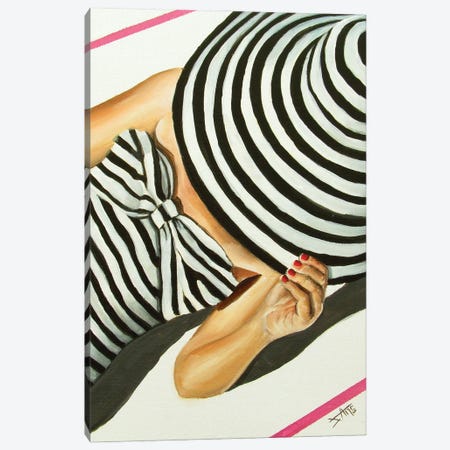 Tan Line /Stripes Canvas Print #NSD71} by Salma Nasreldin Canvas Artwork