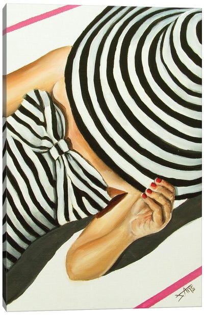 Tan Line /Stripes Canvas Art Print - Women's Swimsuit & Bikini Art