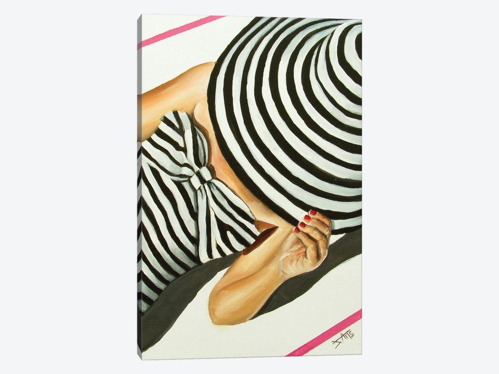 Tan Line /Stripes by Salma Nasreldin 1-piece Canvas Art