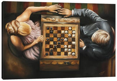 Game for two -Chess lovers 3 Canvas Art Print - Cards & Board Games