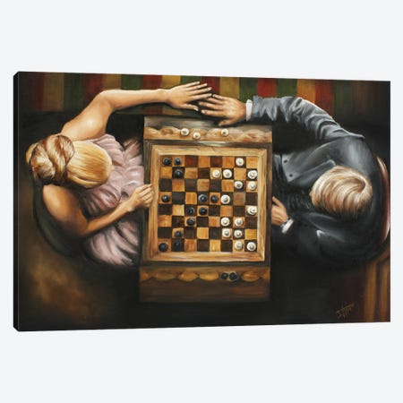 Game for two -Chess lovers 3 Canvas Print #NSD78} by Salma Nasreldin Canvas Wall Art
