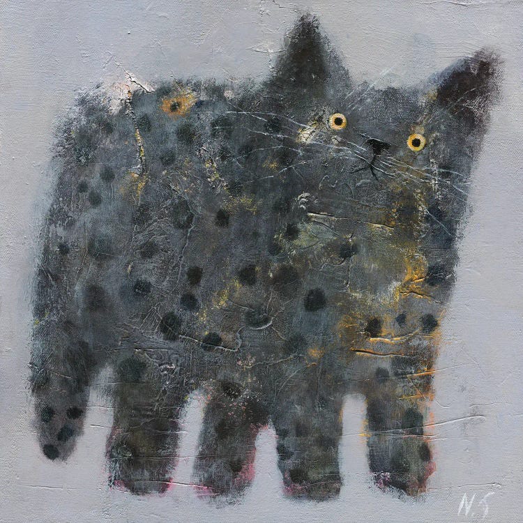 Grey Fluffy Cat by Natalia Shaloshvili wall art