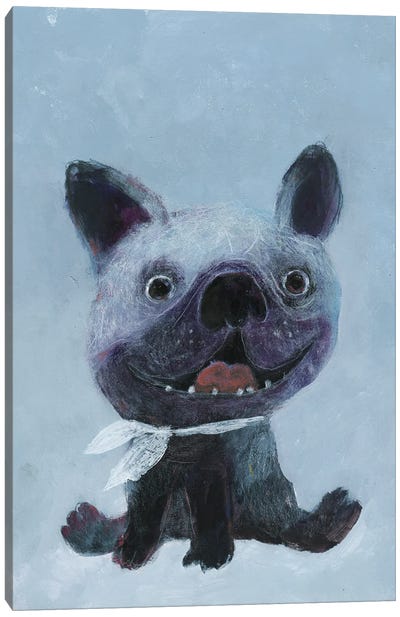 Happy Dog Canvas Art Print - Natalia Shaloshvili