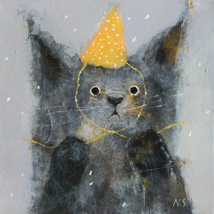 Sad Cat In Party Hat