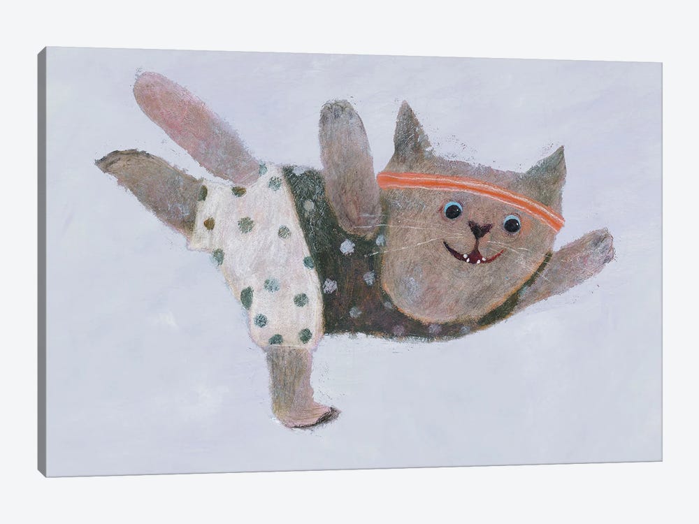 The Cat Doing Yoga by Natalia Shaloshvili 1-piece Canvas Art Print
