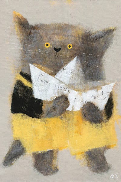 Cats: The Cat With Paper Ship by Natalia Shaloshvili