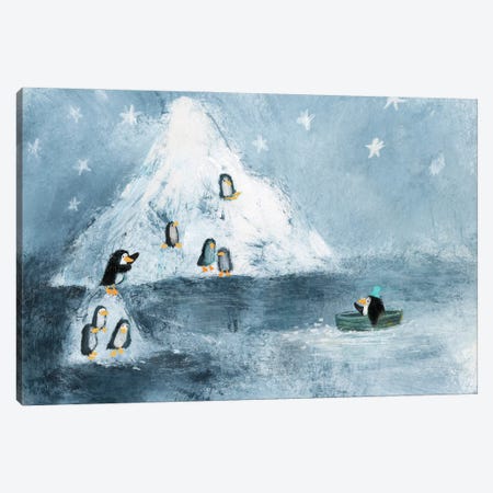 The Family Of Penguins Canvas Print #NSL34} by Natalia Shaloshvili Art Print