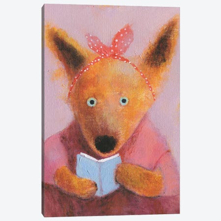 The Fox Reading The Book Canvas Print #NSL35} by Natalia Shaloshvili Canvas Print