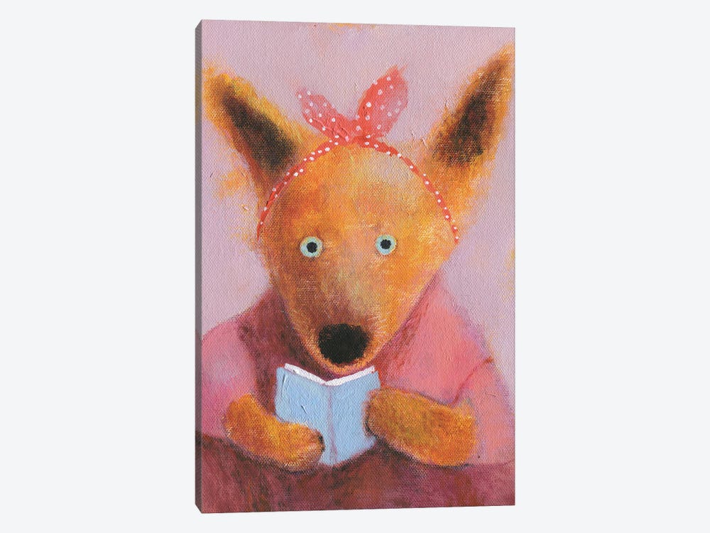 The Fox Reading The Book by Natalia Shaloshvili 1-piece Art Print