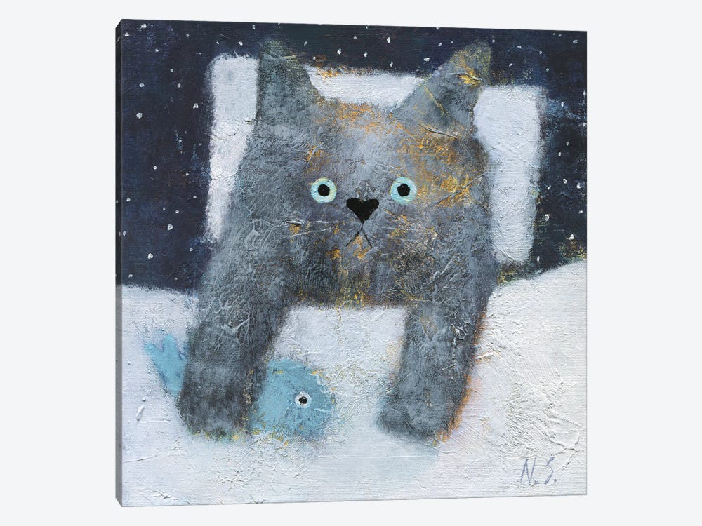 The Night Cat by Natalia Shaloshvili 1-piece Canvas Artwork