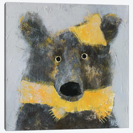 Winter Bear Wearing The Hat Canvas Print #NSL41} by Natalia Shaloshvili Canvas Print