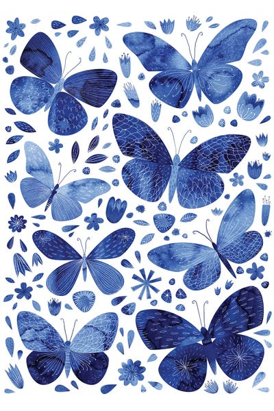 Blue Butterflies by Nic Squirrell canvas print
