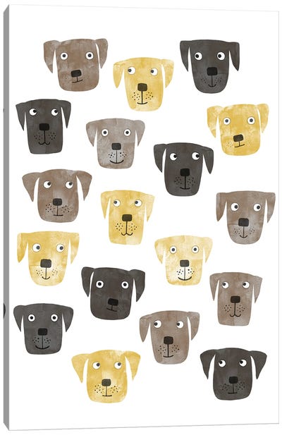 Lots Of Labrador Retriever Dogs Canvas Art Print - Nic Squirrell