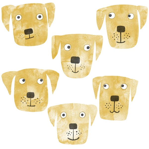 Labrador Retrievers: Golden Labrador Retriever Dog Watercolor by Nic Squirrell