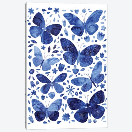 Blue Butterflies Canvas Print #NSQ10} by Nic Squirrell Canvas Art Print