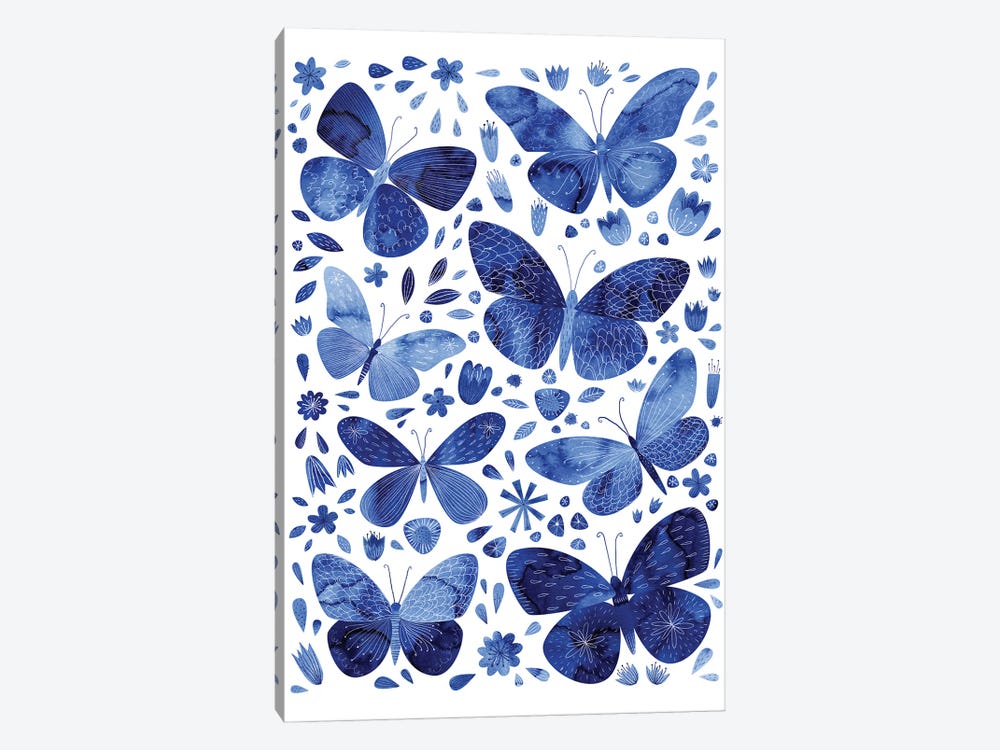 Blue Butterflies by Nic Squirrell 1-piece Canvas Artwork