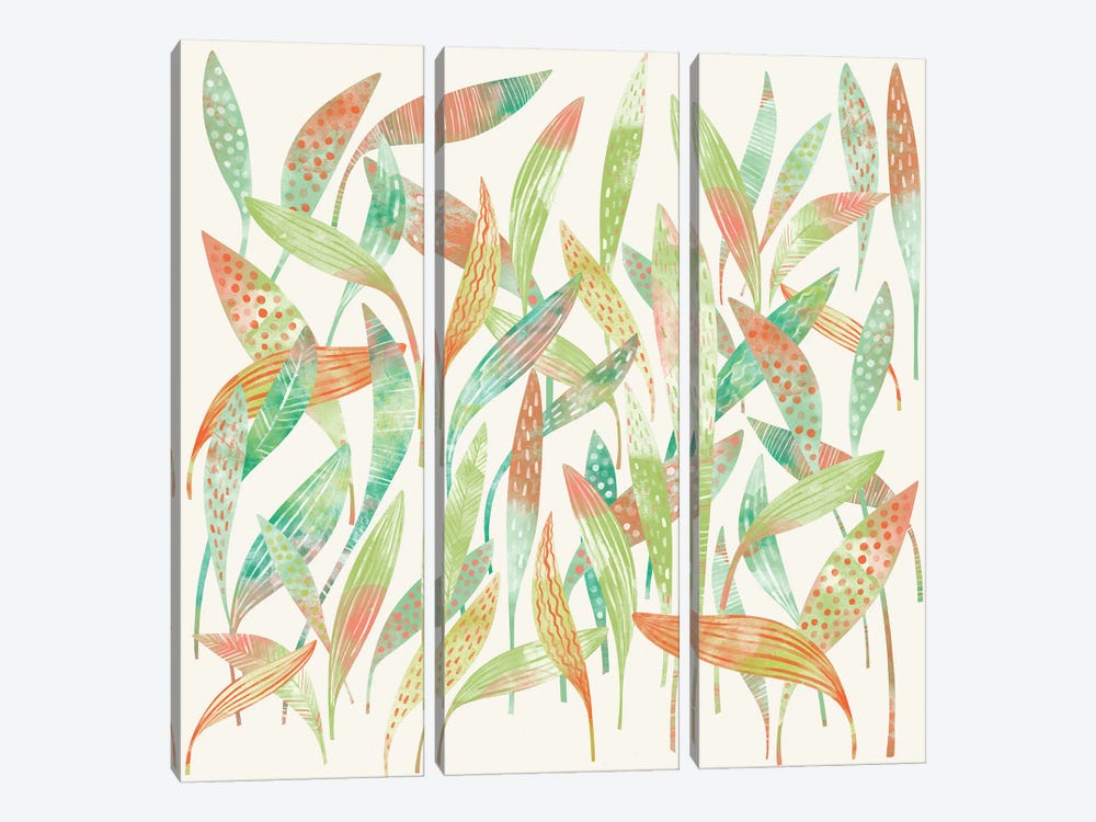 Hosta Leaves Watercolor by Nic Squirrell 3-piece Art Print
