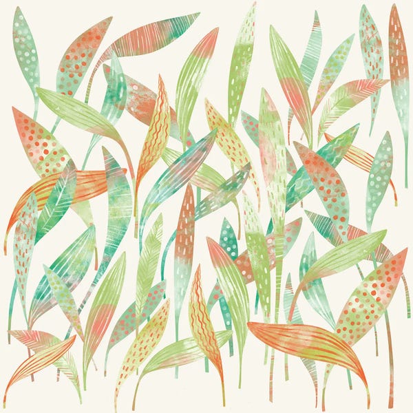 Nic Squirrell: Hosta Leaves Watercolor by Nic Squirrell