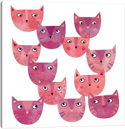 Cat Power Canvas Art Print - Animal Patterns