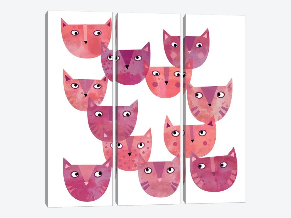Cat Power by Nic Squirrell 3-piece Canvas Art