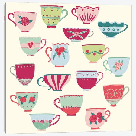 China Teacups Canvas Print #NSQ120} by Nic Squirrell Canvas Wall Art