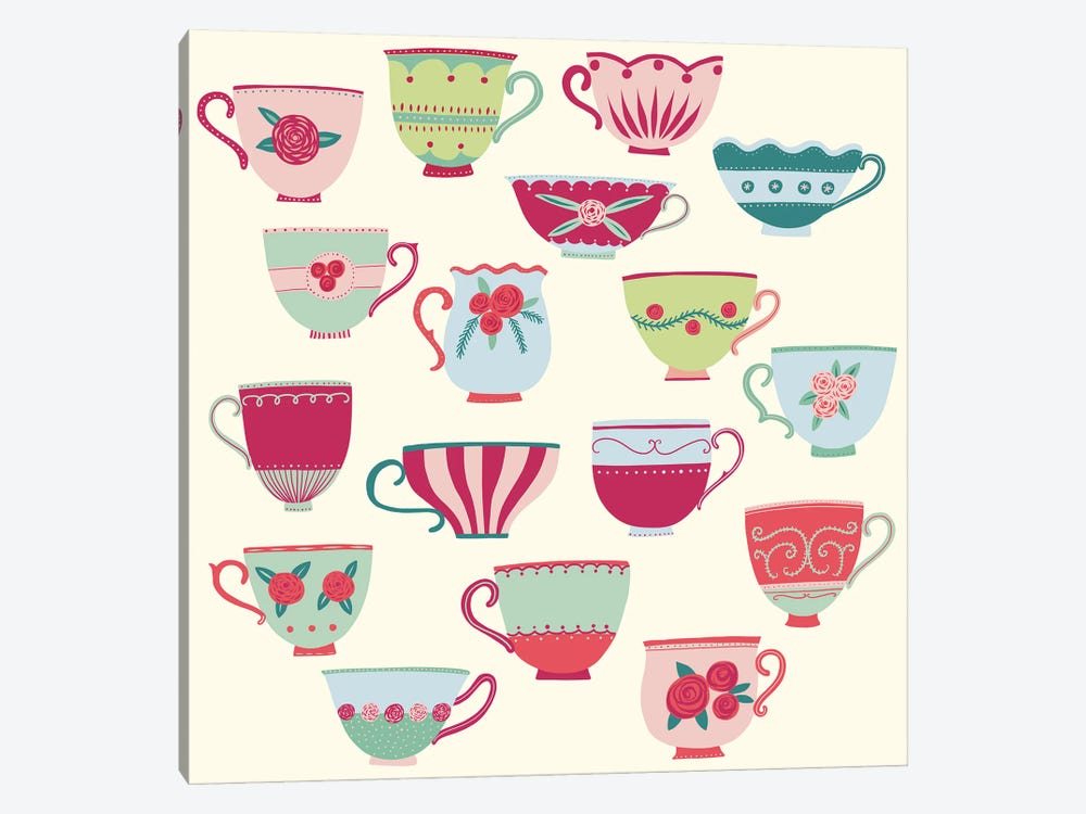 China Teacups by Nic Squirrell 1-piece Canvas Wall Art