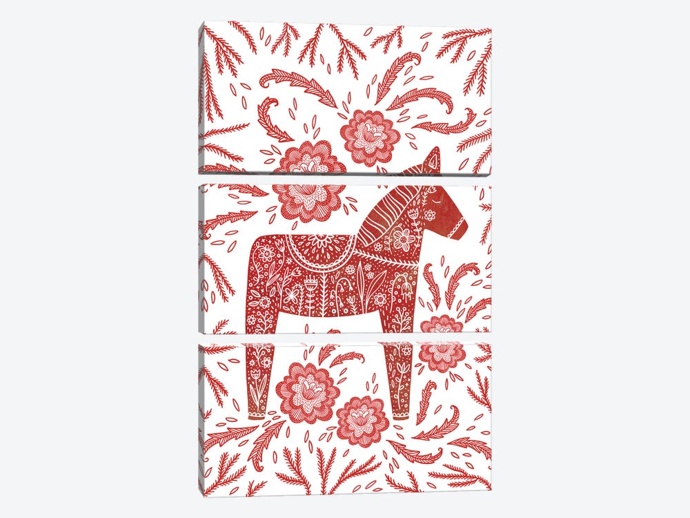 Dala Horse by Nic Squirrell 3-piece Canvas Wall Art