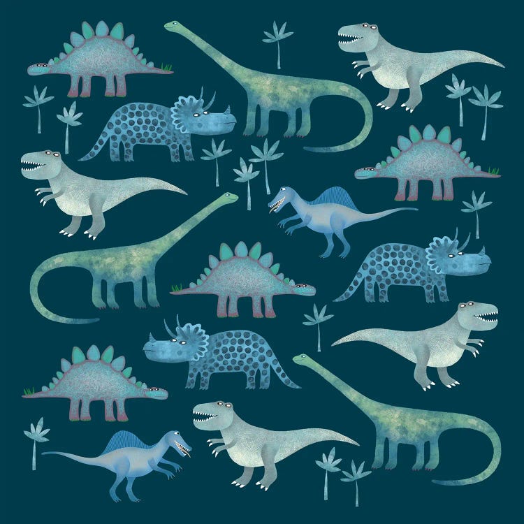 Dinosaurs Dark by Nic Squirrell wall art