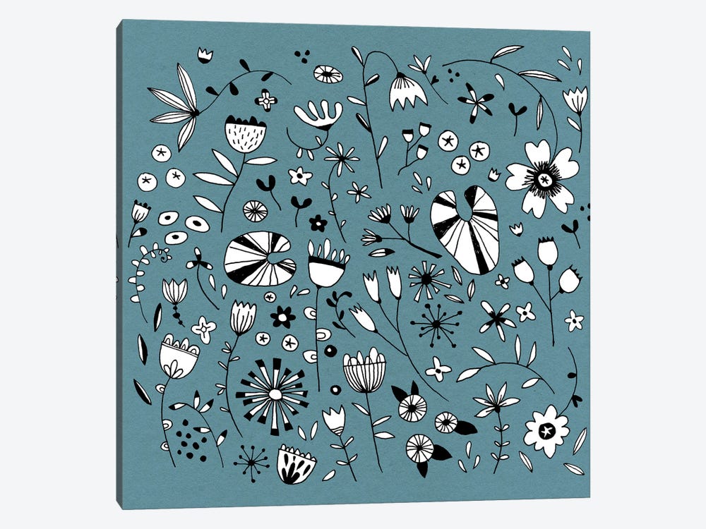 Etched Flowers by Nic Squirrell 1-piece Canvas Art