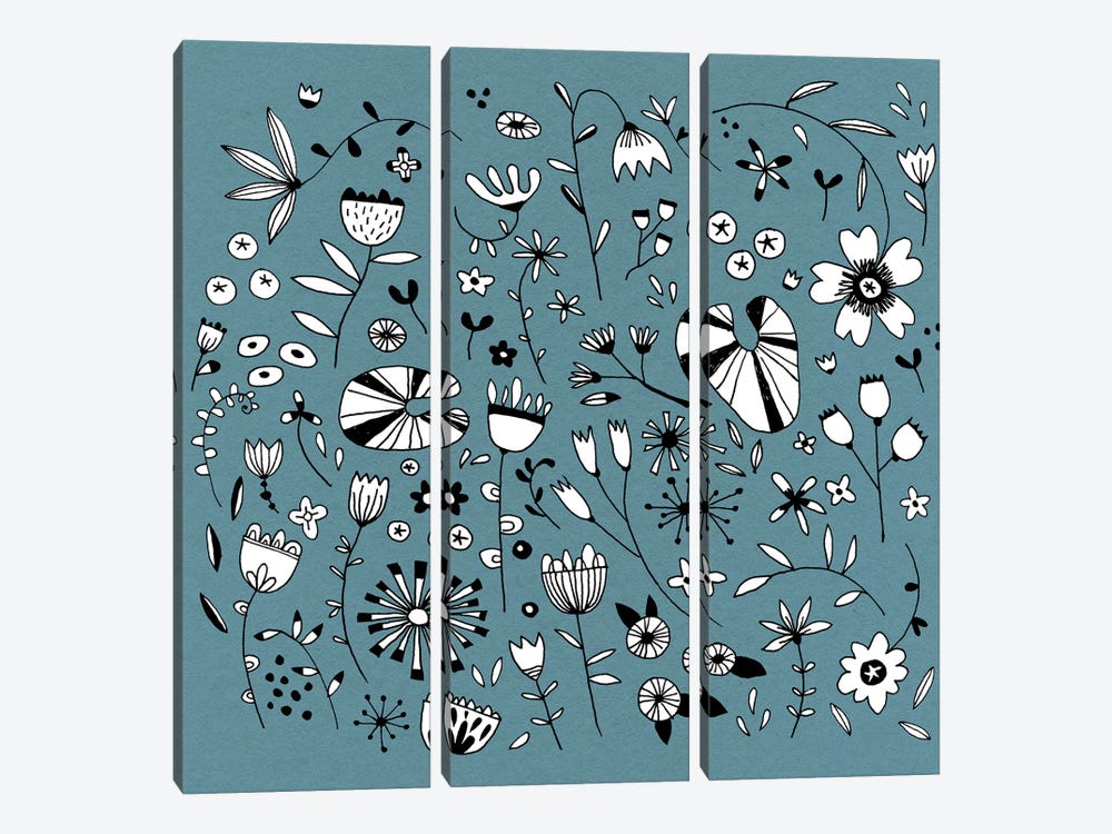 Etched Flowers by Nic Squirrell 3-piece Canvas Artwork