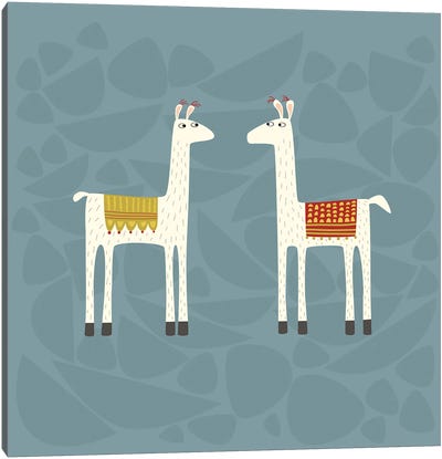 Everyone Lloves A Llama Canvas Art Print - Llama & Alpaca Art