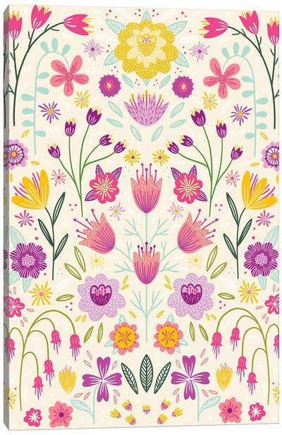 Floral Symmetry Canvas Art Print - Nic Squirrell