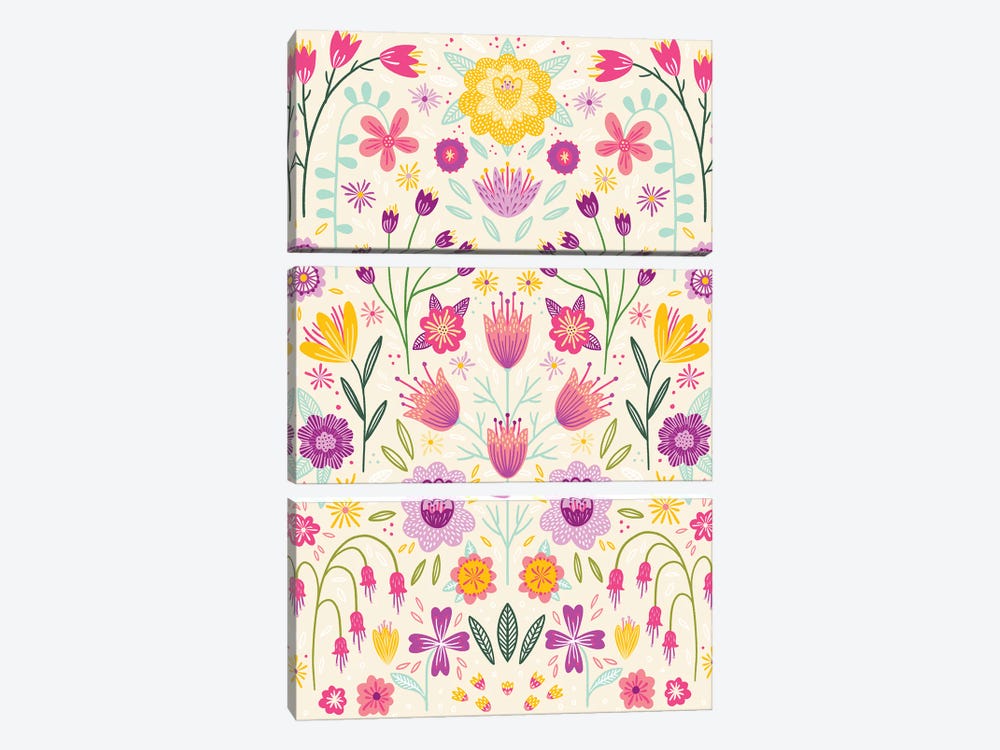 Floral Symmetry by Nic Squirrell 3-piece Canvas Print
