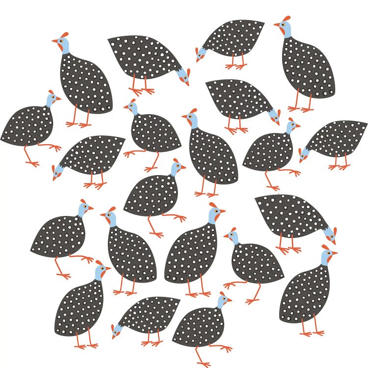 Guinea Hens by Nic Squirrell wall art
