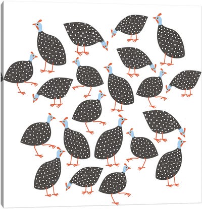 Guinea Hens Canvas Art Print - Animal Patterns