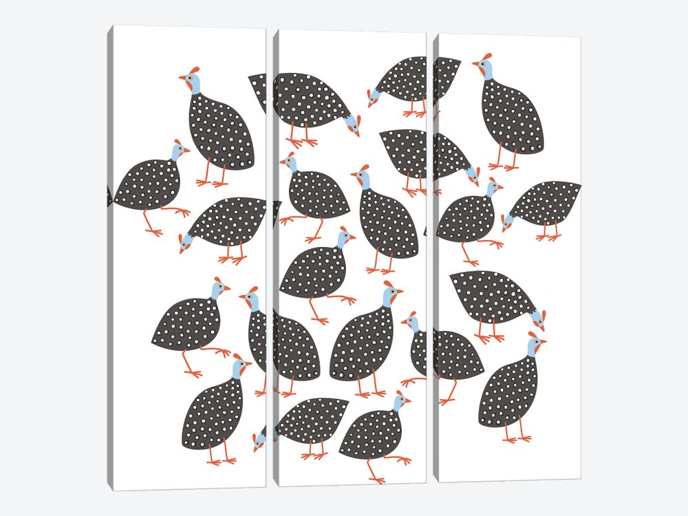 Guinea Hens by Nic Squirrell 3-piece Art Print