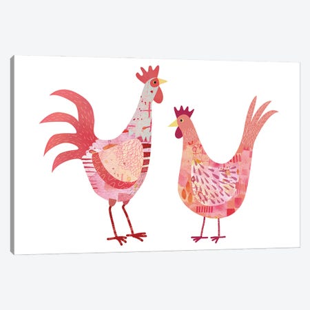 Hen and Cockerel Canvas Print #NSQ154} by Nic Squirrell Canvas Wall Art