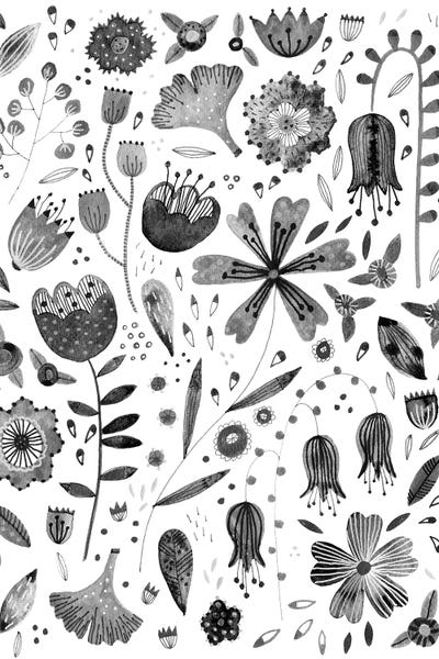 Ink Flowers by Nic Squirrell multi panel art