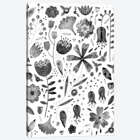 Ink Flowers Canvas Print #NSQ160} by Nic Squirrell Canvas Wall Art