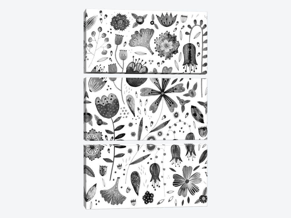 Ink Flowers by Nic Squirrell 3-piece Canvas Artwork