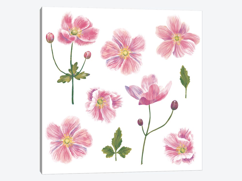 Japanese Anemones by Nic Squirrell 1-piece Canvas Artwork