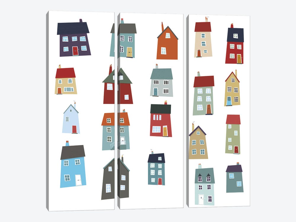 Little Houses by Nic Squirrell 3-piece Canvas Artwork
