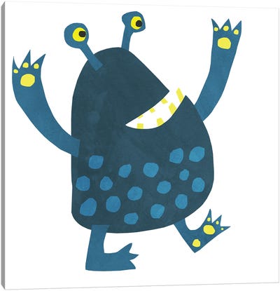 Little Monster Canvas Art Print - Friendly Mythical Creatures