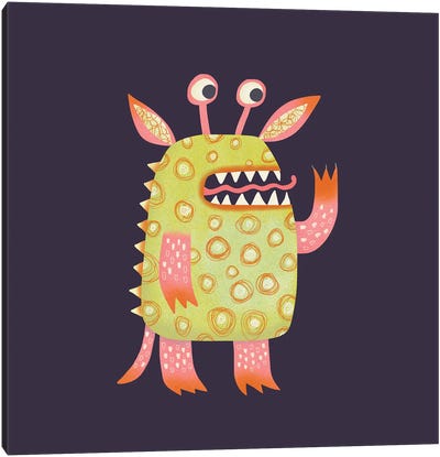 Monster Rufus Canvas Art Print - Friendly Mythical Creatures