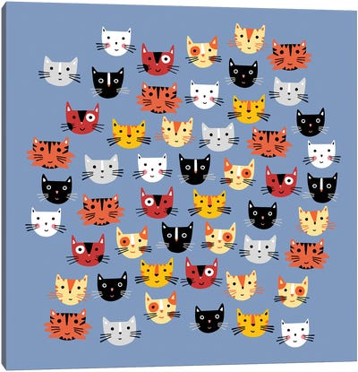 Multiple Cats Canvas Art Print - Nic Squirrell