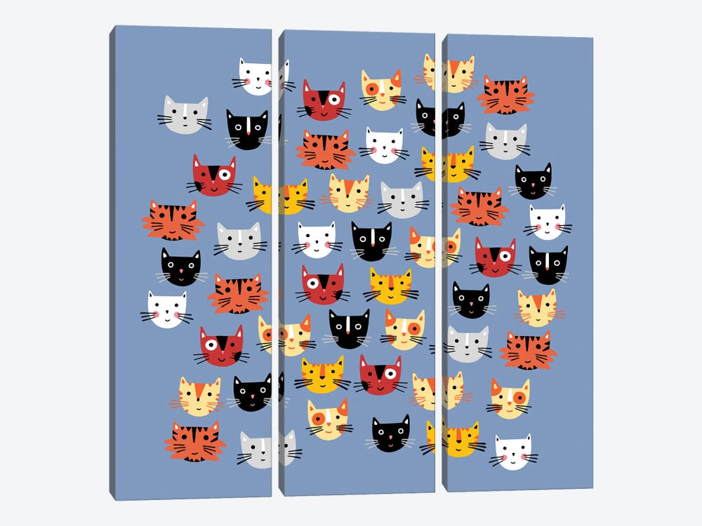 Multiple Cats by Nic Squirrell 3-piece Canvas Art