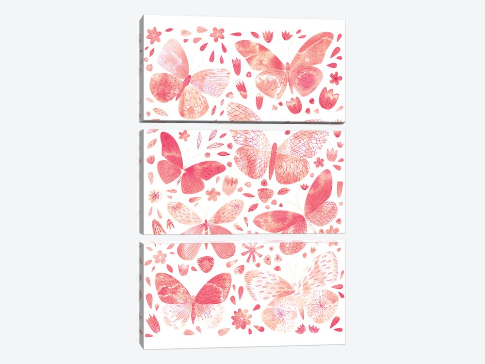 Coral Butterflies by Nic Squirrell 3-piece Art Print